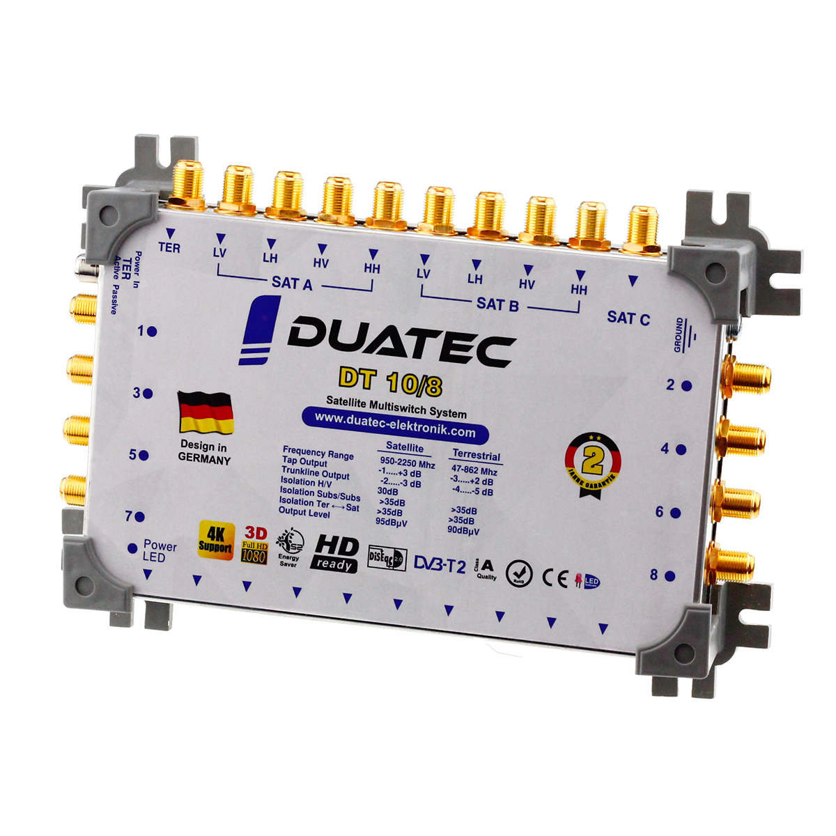Duatec Multischalter 9/32 Switch FULL HD 3D 4K UHD 32 Teilnehmer SAT Verteiler 